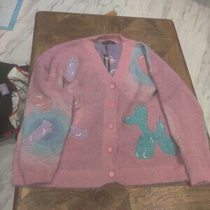 Dangerfield balloon animal  fuzzy sweater size XL New oversized fit